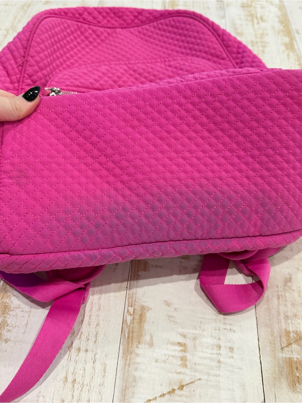 Vera Bradley Microfiber Iconic Campus Backpack in Fuchsia Pink Laptop Bag - Picture 9 of 11